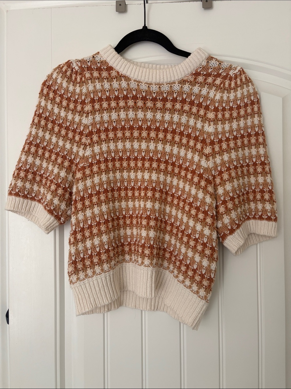 Universal Thread Cream and Rust Knit Cowl Neck Sweater